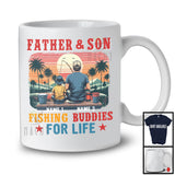 Personalized Custom Name Father And Son Fishing Buddies, Vintage Father's Day Fisher Family T-Shirt