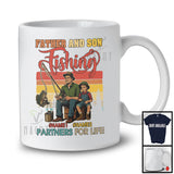 Personalized Custom Name Father And Son Fishing Partners; Proud Father's Day Family; Vintage Retro T-Shirt