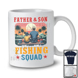 Personalized Custom Name Father And Son Fishing Squad, Vintage Father's Day Fisher Family T-Shirt