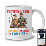 Personalized Custom Name Father And Son Hunting Buddies, Vintage Father's Day Hunter Family T-Shirt