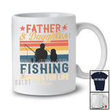 Personalized Custom Name Father Daughter Fishing; Proud Father's Day Family; Vintage Retro T-Shirt