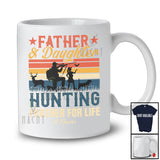 Personalized Custom Name Father Daughter Hunting; Proud Father's Day Family; Vintage Retro T-Shirt