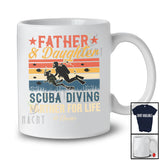 Personalized Custom Name Father Daughter Scuba Diving; Proud Father's Day Family; Vintage Retro T-Shirt