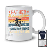 Personalized Custom Name Father Daughter Snowboarding; Proud Father's Day Vintage Retro T-Shirt