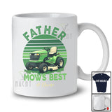 Personalized Custom Name Father Mows Best; Happy Father's Day Lawn Mower Dad Gardener T-Shirt