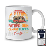 Personalized Custom Name Father and Son Camping Buddies; Joyful Father's Day Vintage Retro T-Shirt