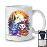 Personalized Custom Name Ferret Witch; Creepy Halloween Moon Boo Ghost Wild Animal Lover T-Shirt