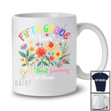 Personalized Custom Name Fifth Grade Team Learning; Lovely First Day Of School Wildflowers Teacher T-Shirt