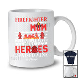 Personalized Custom Name Firefighter Mom I Raised Mine; Proud Mother's Day US Flag; Family T-Shirt