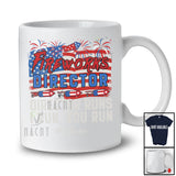 Personalized Custom Name Fireworks Director Runs; Proud 4th of July US Flag Firecracker T-Shirt