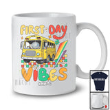 Personalized Custom Name First Day Vibes; Joyful First Day Of School Bus; Teacher Students T-Shirt