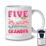 Personalized Custom Name Five Ever Sweet Grandpa; Joyful 5th Birthday Donut Lover; Girls Family T-Shirt