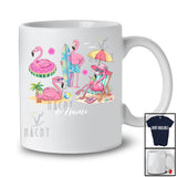 Personalized Custom Name Flamingo Beach Collection; Lovely Summer Vacation Chill Swimming T-Shirt