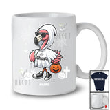 Personalized Custom Name Flamingo Boo Ghost Cosplay; Lovely Halloween Flamingo Sunglasses T-Shirt