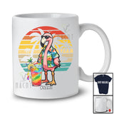 Personalized Custom Name Flamingo Drinking Cocktail; Joyful Summer Vacation Flamingo Hawaiian T-Shirt