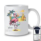 Personalized Custom Name Flamingo Drinking Gin; Cheerful Summer Vacation Alcohol Drunker T-Shirt