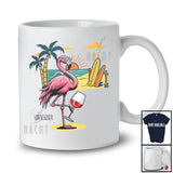 Personalized Custom Name Flamingo Drinking Wine; Cheerful Summer Vacation Alcohol Drunker T-Shirt