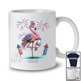 Personalized Custom Name Flamingo Ice Cream; Joyful 4th Of July American Flag; Patriotic T-Shirt