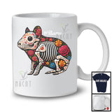 Personalized Custom Name Floral Skulls Guinea Pig; Lovely Halloween Dia De Los Muertos Mexican T-Shirt