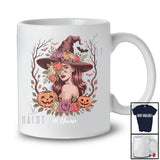 Personalized Custom Name Floral Witch Women Girl; Amazing Halloween Witch Face Cosplay T-Shirt