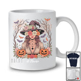Personalized Custom Name Floral Witch Women Girl; Lovely Halloween Witch Face Cosplay T-Shirt
