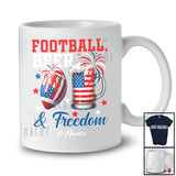 Personalized Custom Name Football Beer Freedom; Joyful 4th of July Drinking Player; Patriotic T-Shirt