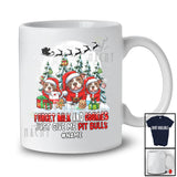 Personalized Custom Name Forget Milk Give Me Pit Bulls; Joyful Christmas Three Santa Family T-Shirt