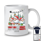 Personalized Custom Name Forget Milk Give Me Sheeps; Joyful Christmas Three Santa Farmer T-Shirt