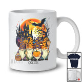 Personalized Custom Name Four Witch Gnomes; Humorous Halloween Moon Gnomies Pumpkin T-Shirt