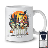 Personalized Custom Name Four Witch Skeletons; Humorous Halloween Moon Skeleton Pumpkin T-Shirt