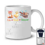 Personalized Custom Name Fox Duck Beaver; Adorable Wild Animal Farm Farmer Beaver Lover T-Shirt