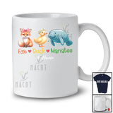 Personalized Custom Name Fox Duck Manatee; Adorable Wild Animal Farm Farmer Manatee Lover T-Shirt