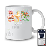 Personalized Custom Name Fox Duck Turtle; Adorable Wild Animal Farm Farmer Turltes Lover T-Shirt