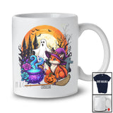 Personalized Custom Name Fox Witch; Creepy Halloween Moon Boo Ghost Wild Animal Lover T-Shirt