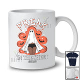 Personalized Custom Name Freak In The Sheet; Scary Halloween Boo Ghost Women Adult Afro T-Shirt