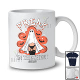 Personalized Custom Name Freak In The Sheet; Scary Halloween Women Adult Boo Ghost Cosplay T-Shirt