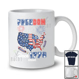 Personalized Custom Name Freedom Since 1776; Humorous 4th of July American Flag Map; Patriotic T-Shirt