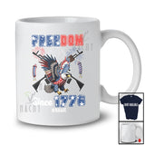 Personalized Custom Name Freedom Since 1776; Humorous 4th of July Eagle Gun; Patriotic T-Shirt