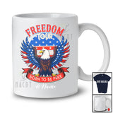 Personalized Custom Name Freedom Tour Born To Be Free; Joyful 4th of July Eagle; Retro Patriotic T-Shirt