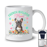 Personalized Custom Name French Bulldog Mom; Amusing Mother's Day Flowers Paws; Family T-Shirt