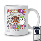 Personalized Custom Name Friends Squad; Lovely Halloween Mummy Pumpkin Boo Cosplay T-Shirt