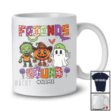 Personalized Custom Name Friends Squad; Lovely Halloween Zombie Pumpkin Boo Cosplay T-Shirt