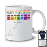 Personalized Custom Name Gay Agenda; Humorous LGBTQ Pride Month Taco Gay Rainbow T-Shirt