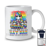 Personalized Custom Name Gay Dad Definition; Humorous Father's Day LGBTQ Rainbow Unicorn T-Shirt