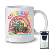 Personalized Custom Name Gay Rights; Adorable LGBTQ Couple Frogs Riding Bicycle Rainbow T-Shirt