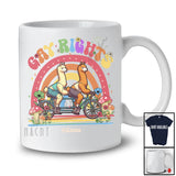 Personalized Custom Name Gay Rights; Adorable LGBTQ Couple Llamas Riding Bicycle Rainbow T-Shirt