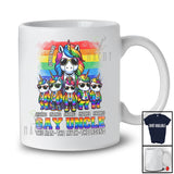 Personalized Custom Name Gay Uncle Definition; Humorous Father's Day LGBTQ Rainbow Unicorn T-Shirt