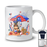 Personalized Custom Name German Shepherd Relax Wait For 4th of July; Lovely US Flag Patriotic T-Shirt