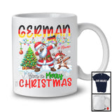 Personalized Custom Name German You A Merry Christmas; Joyful Dabbing Santa; German Flag T-Shirt