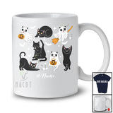 Personalized Custom Name Ghost Boo Cat Workout Yoga; Lovely Halloween Fitness Family T-Shirt